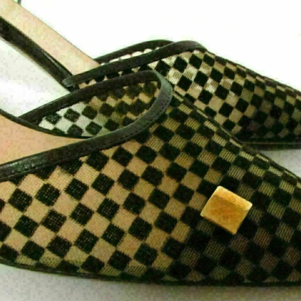 Louis Vuitton Mesh Damier Lace Up Pumps Brown 6.5 - Picture 5 of 8